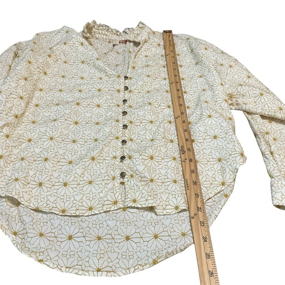 Pilcro Embroidered Ruffle Collar Button Blouse Size Small - Picture 8 of 10